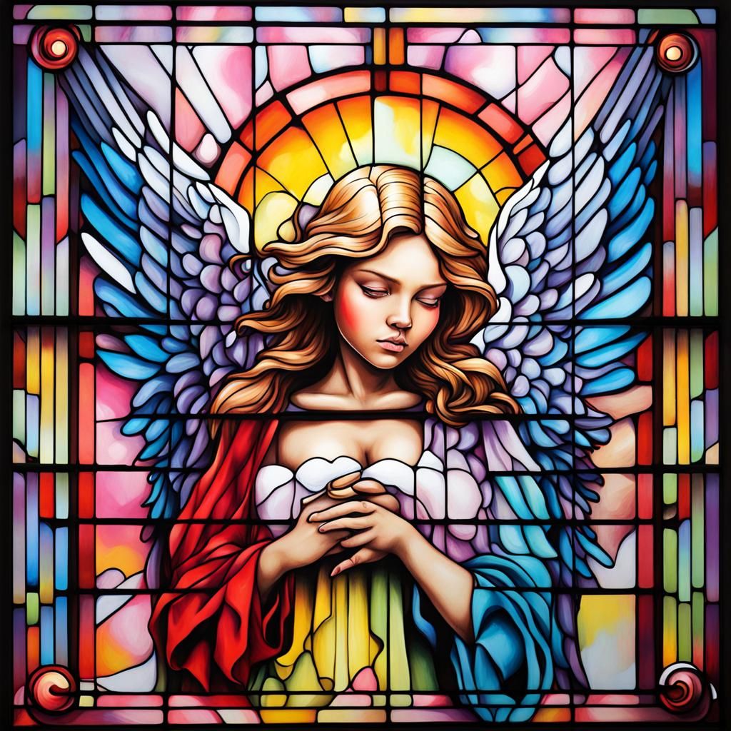 Angels in Stained Glass Graffiti Art