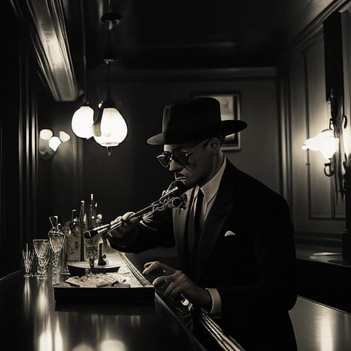 1930s Los Angeles Speakeasy in Noir Style