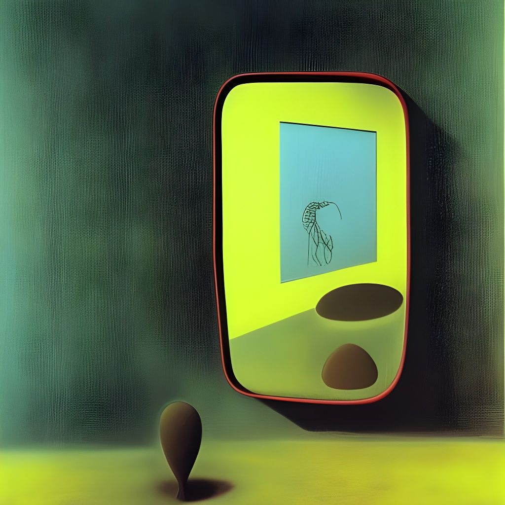 Piggy in Mirror: Beksinski, Basquiat, Klee Style