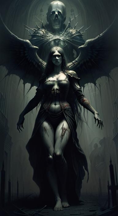 Death Offers Freedom: A Gothic Horror Illustration