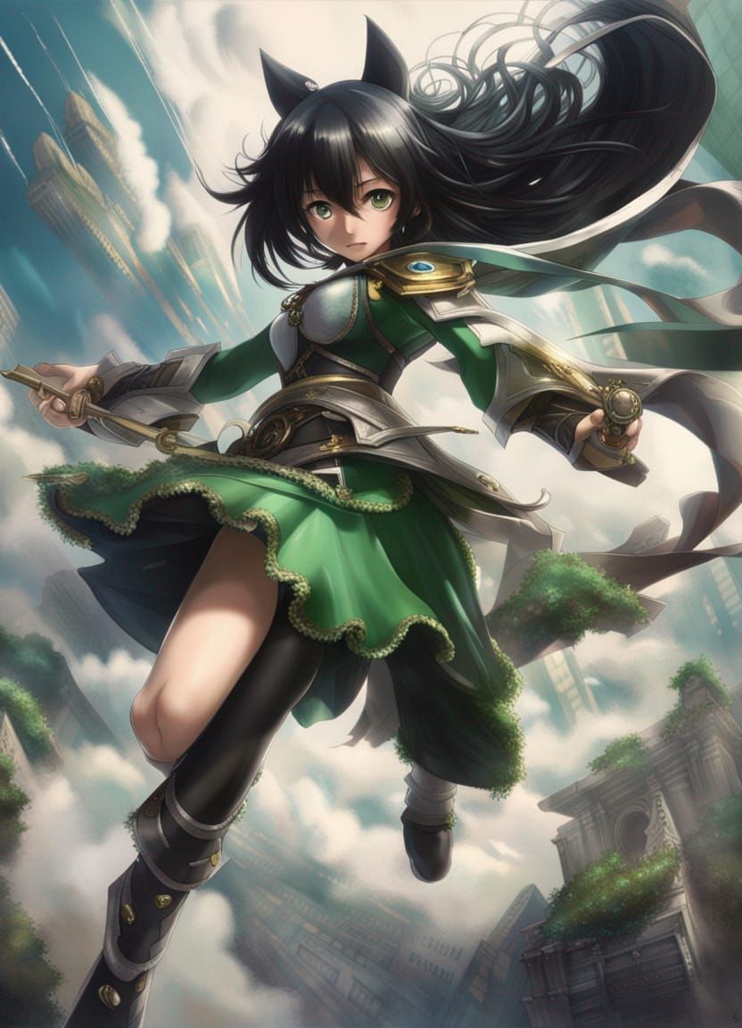 Tsuyu Asui Action Pose in Realistic Digital Art