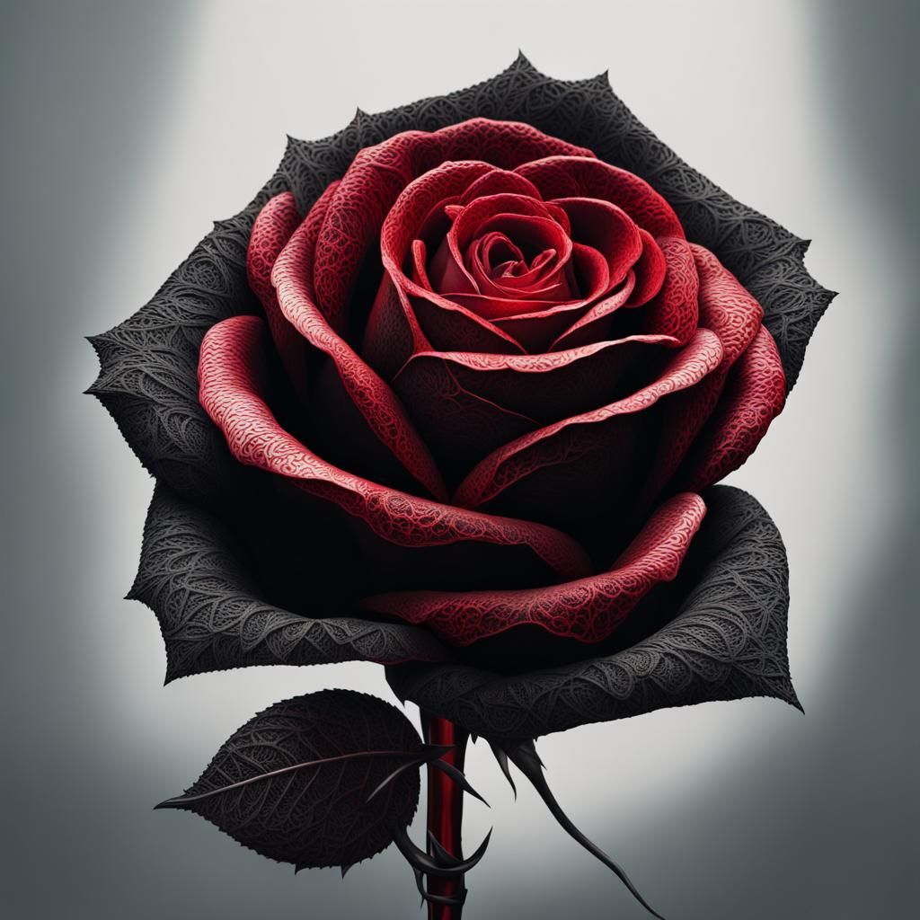 Lace Rose in Hyperrealistic Digital Art