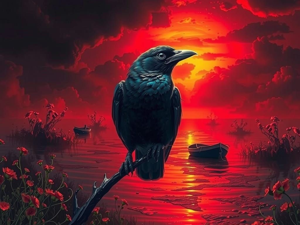 Vibrant Jackdaw in Sunset Glow