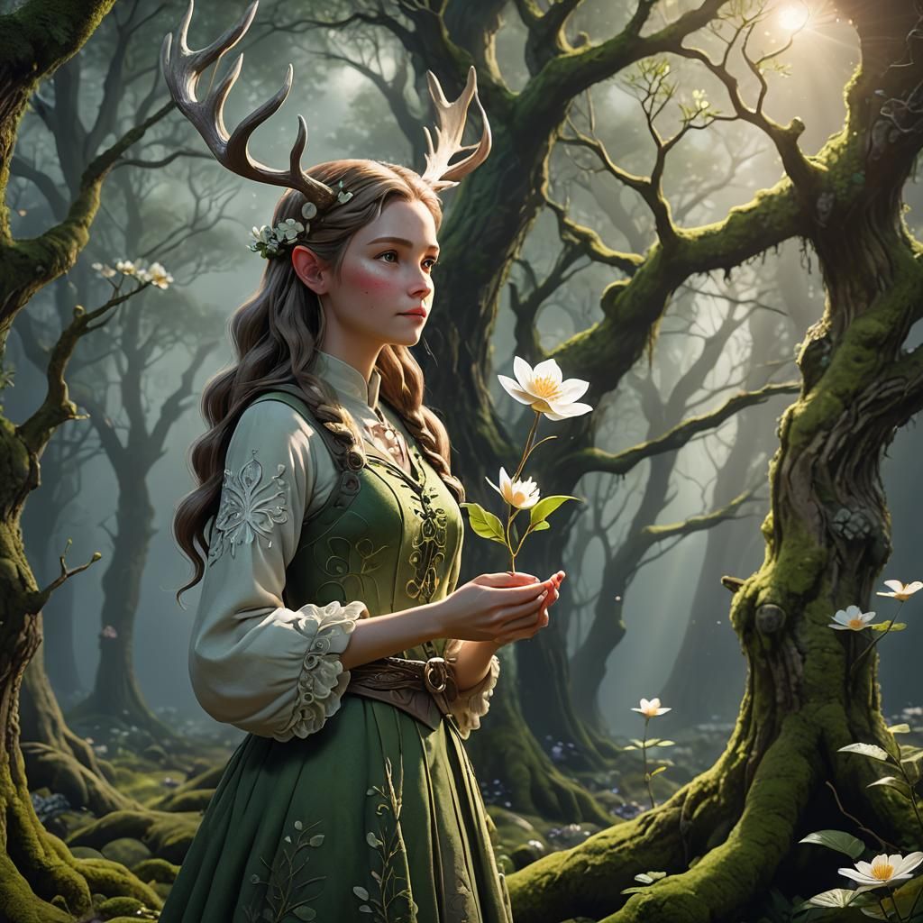 Enchanting Deer-Axolotl Hybrid in Vibrant 3D Digital Art