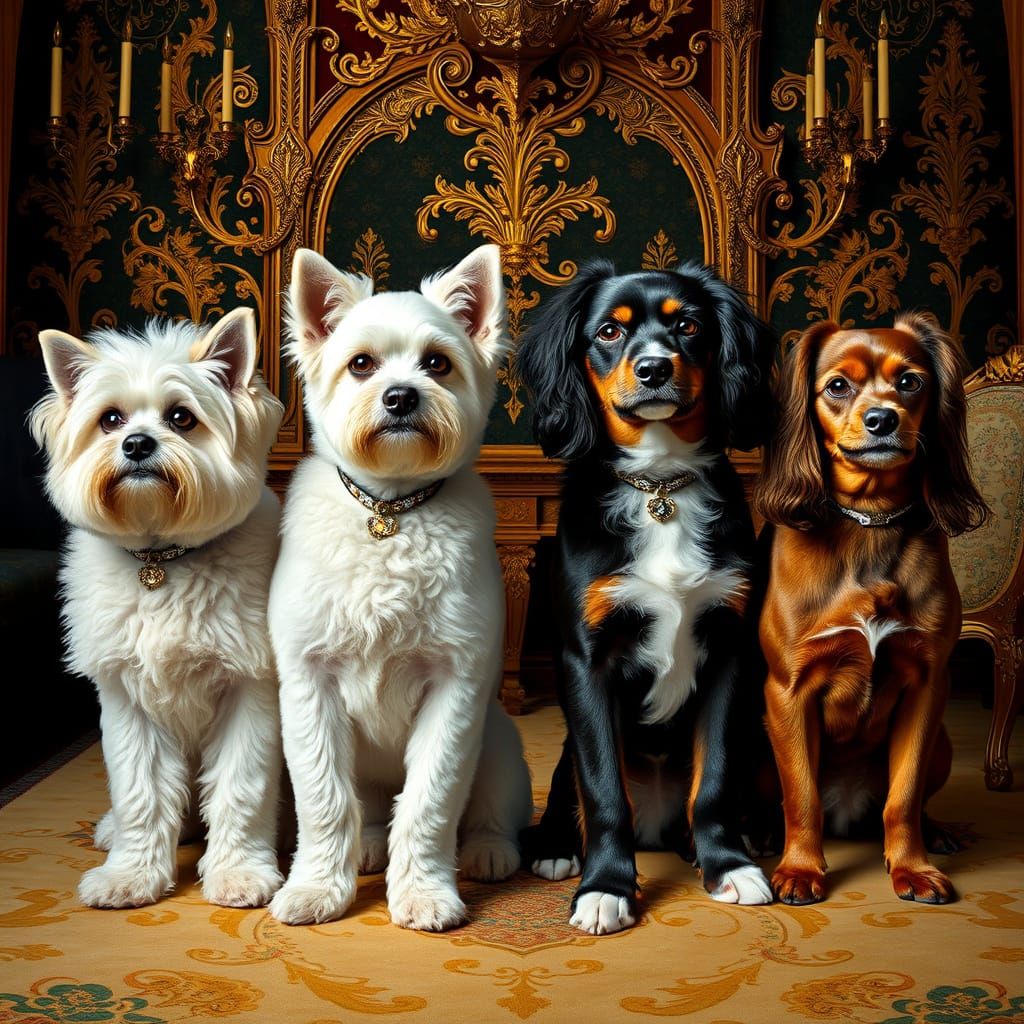 Elegant Canines in Lavish Opulence