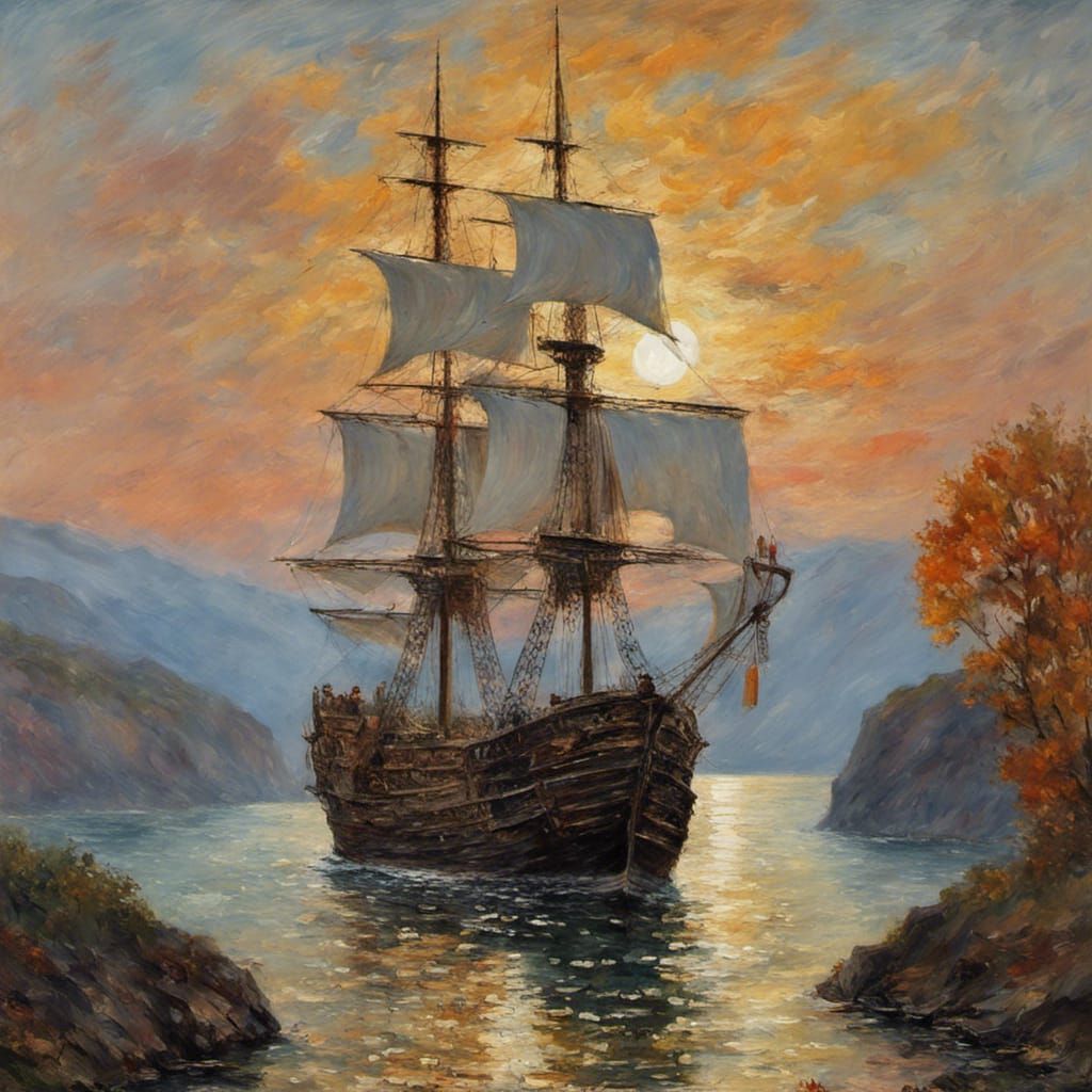 Pirate Ship ~ Impressionist Painting