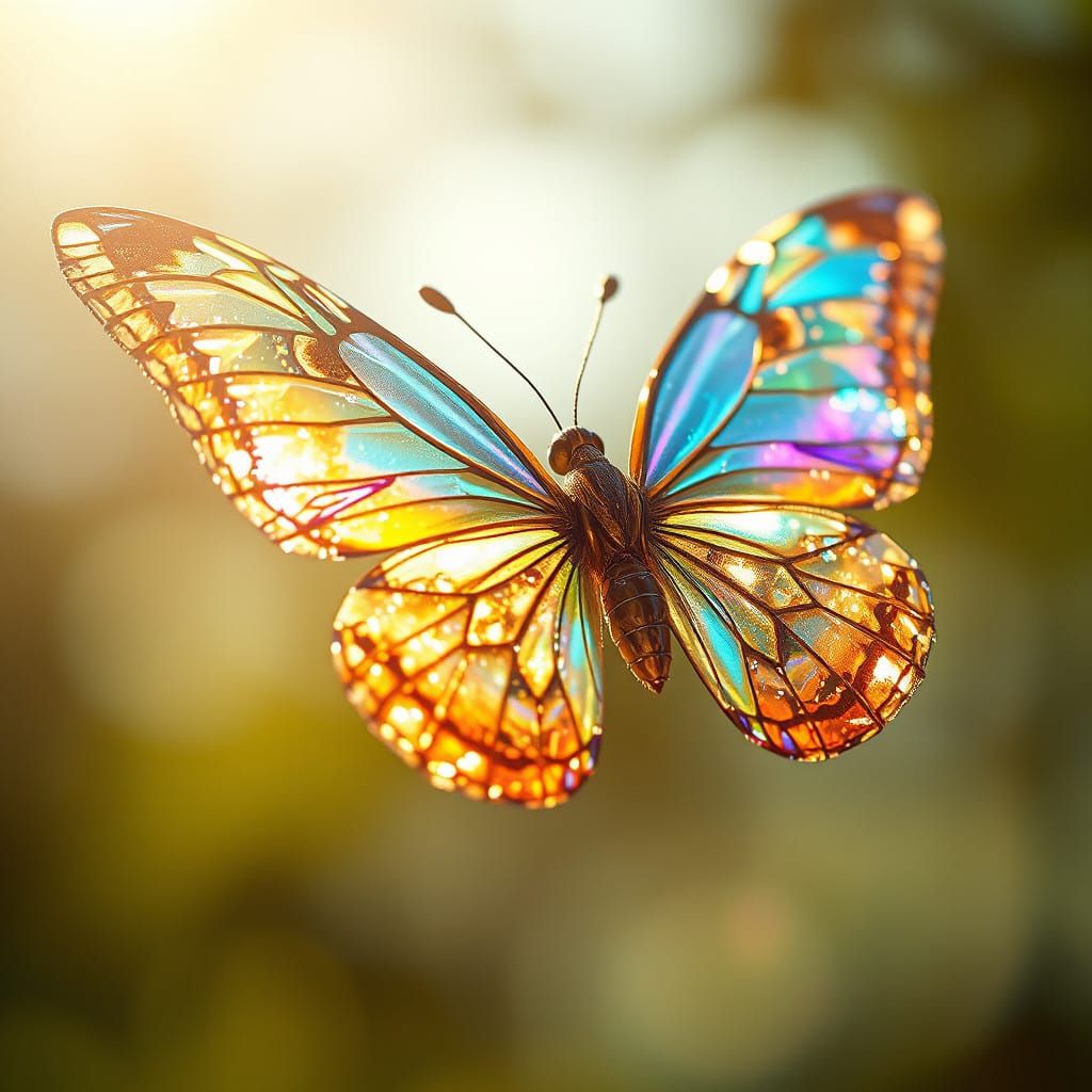 Epic Crystal Butterfly in Vibrant Radiance