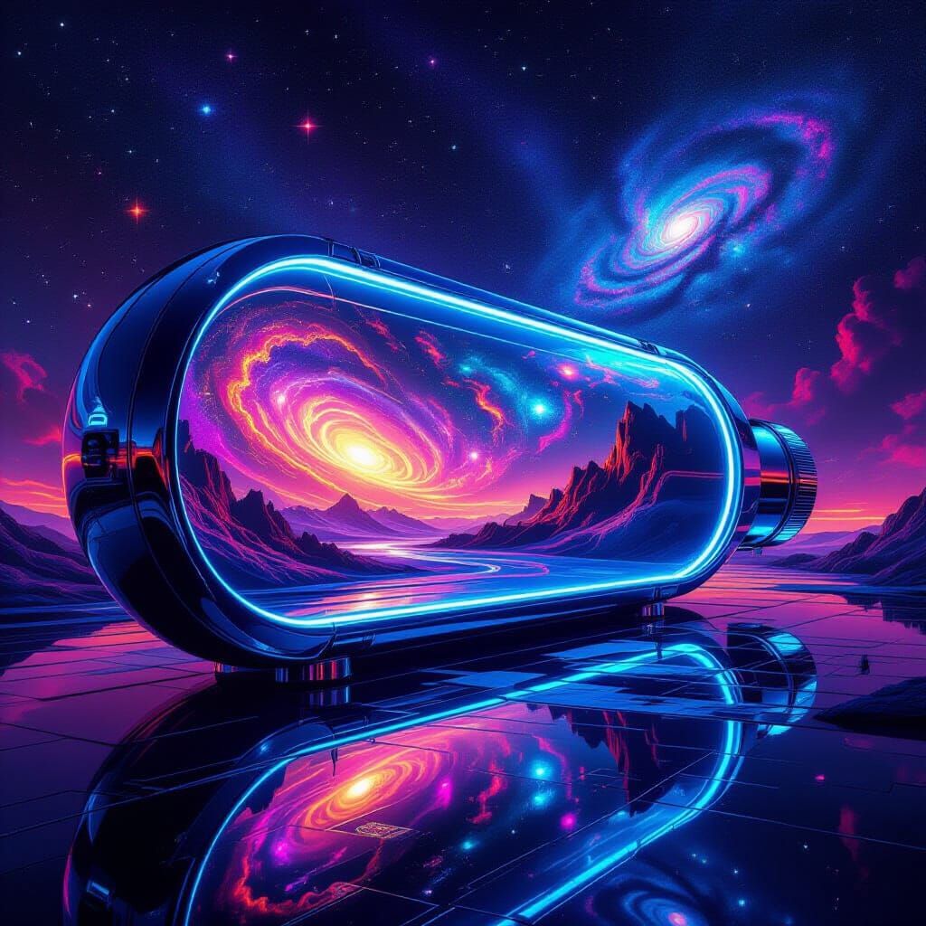 Surreal Cosmic Landscape in a Vacuum Tube