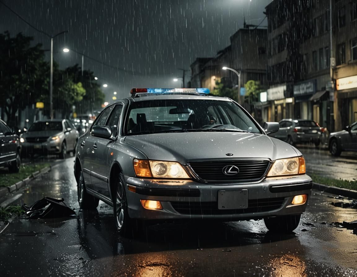 Dramatic Car Crash Cinematic Film Still