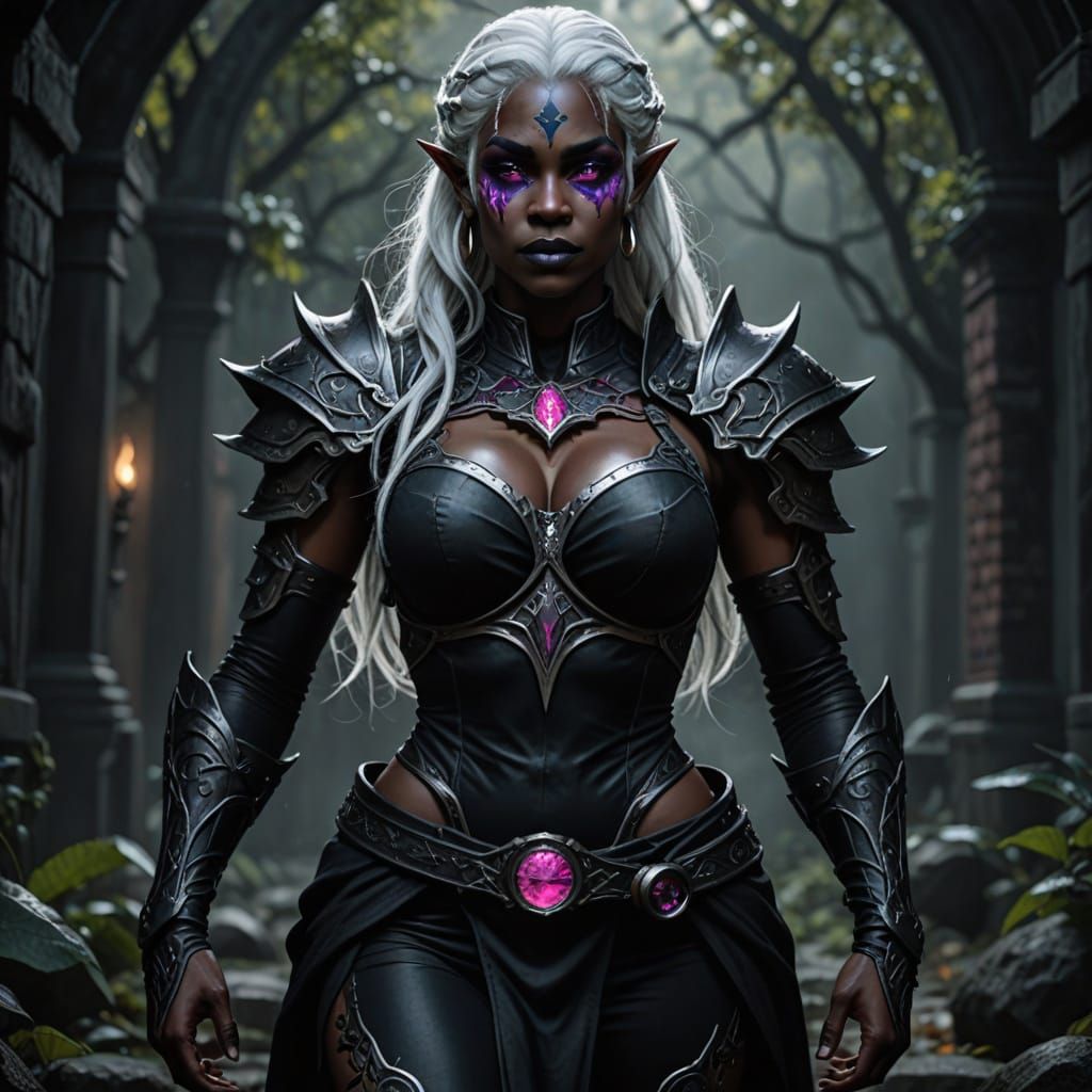 Dark Fantasy Drow Warrior: Epic Concept Art
