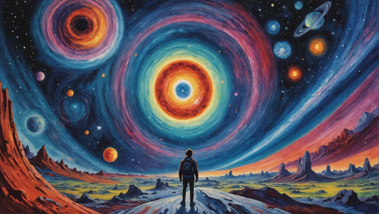 Spectacular Nebula Formation in Gouache Style