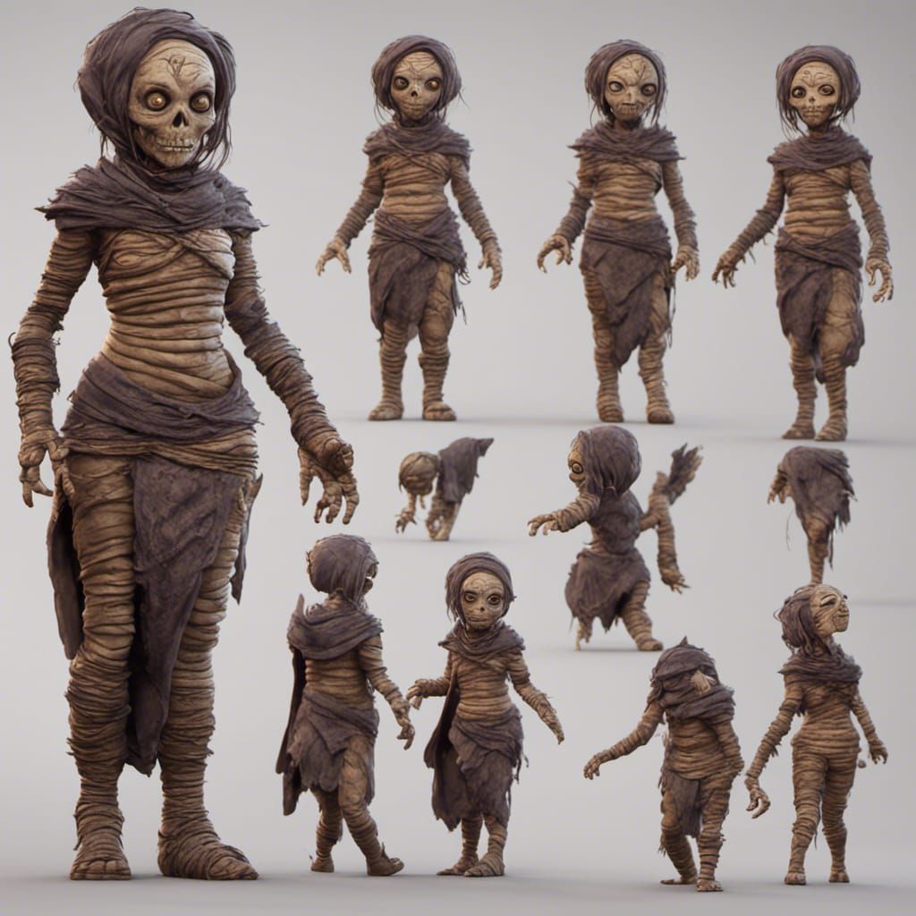 Cute Halloween Mummy in Detailed Matte Painting