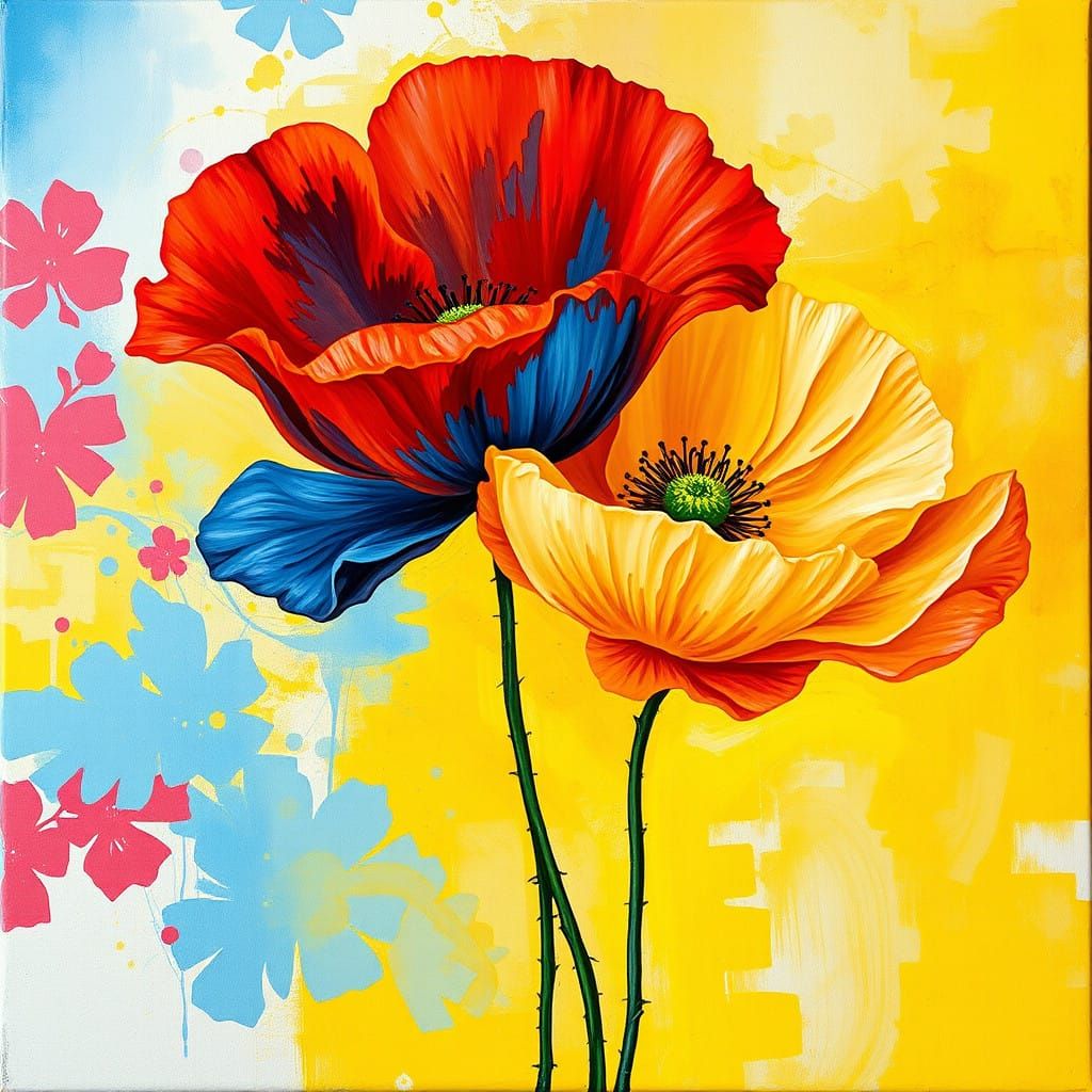Ethereal Poppy Flowers in Vibrant Colors