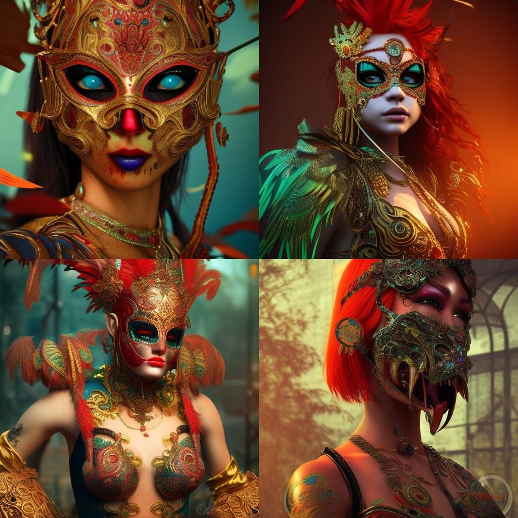 Vivid Venetian Mask Concept Art