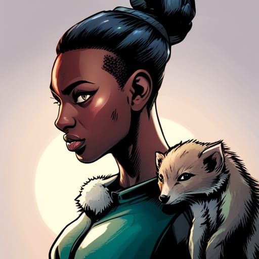 Elf and Weasel Portrait in Comic Book Style