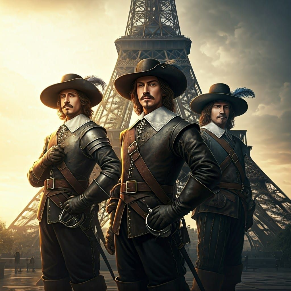 Dashing Musketeers Stand Before the Eiffel Tower in Grand 17...