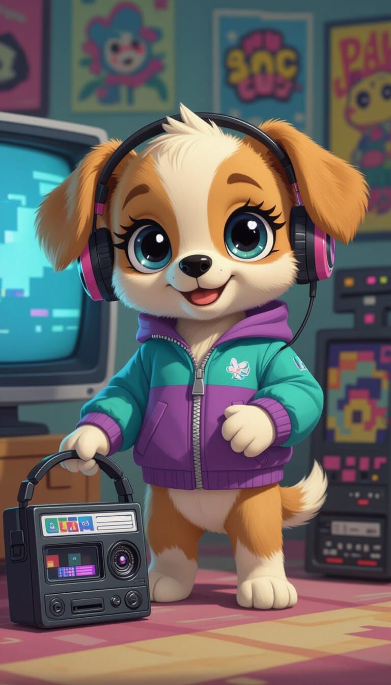 80s Nostalgia: Littlest Pet Shop Puppy Toy in Retro Style