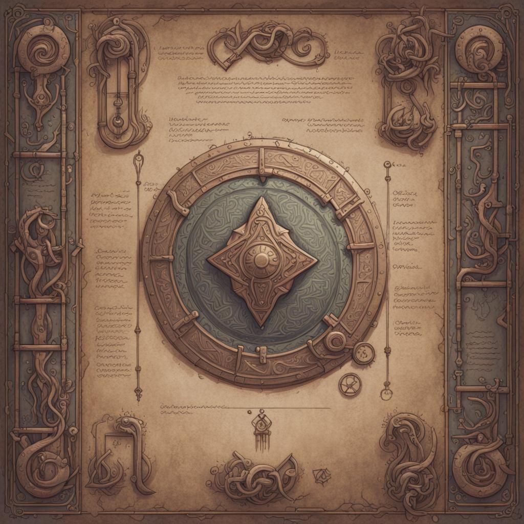 Magic Scroll in Retro D&D Style, Digital Art