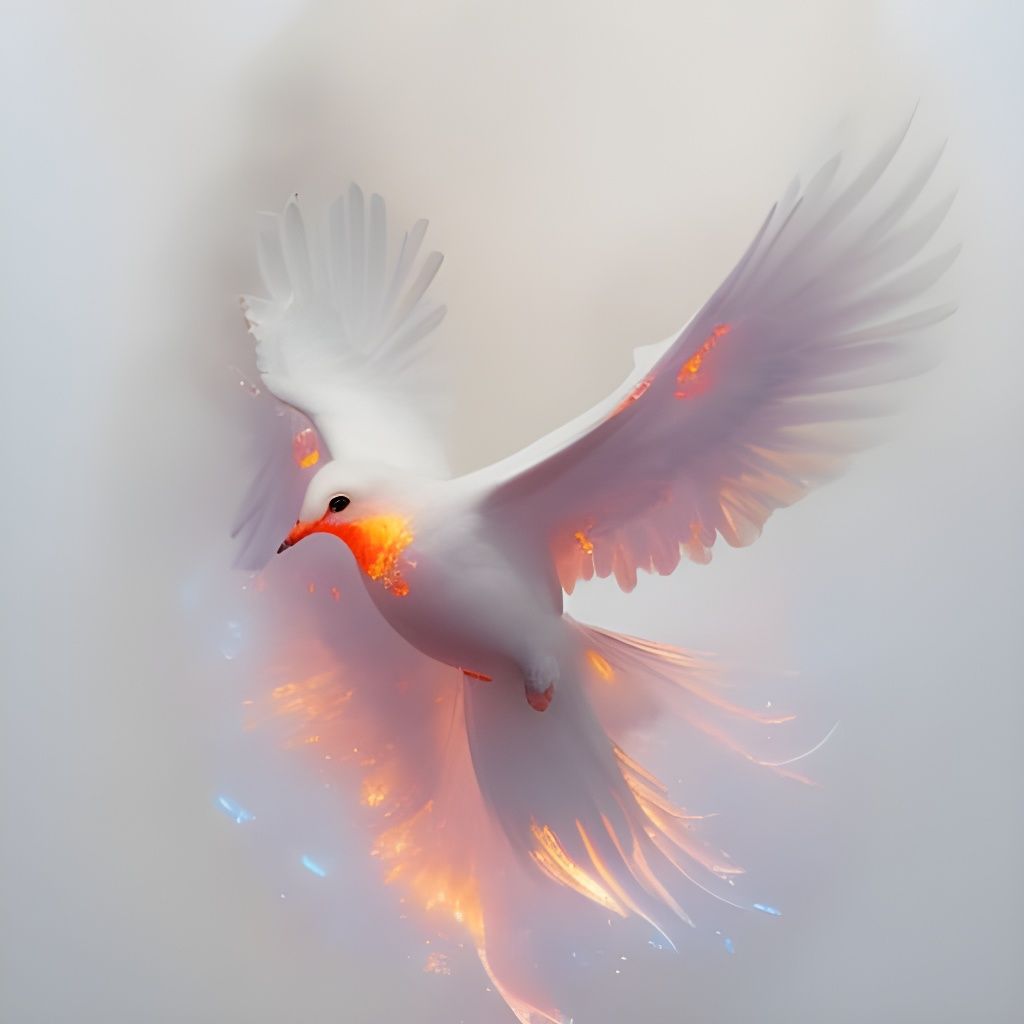 Ethereal Dove in Transparent Fire