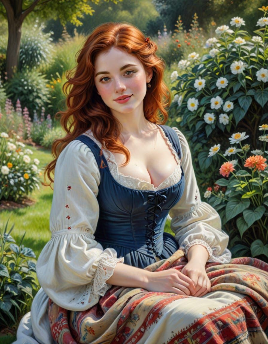 A Victorian Beauty in a Whimsical Garden