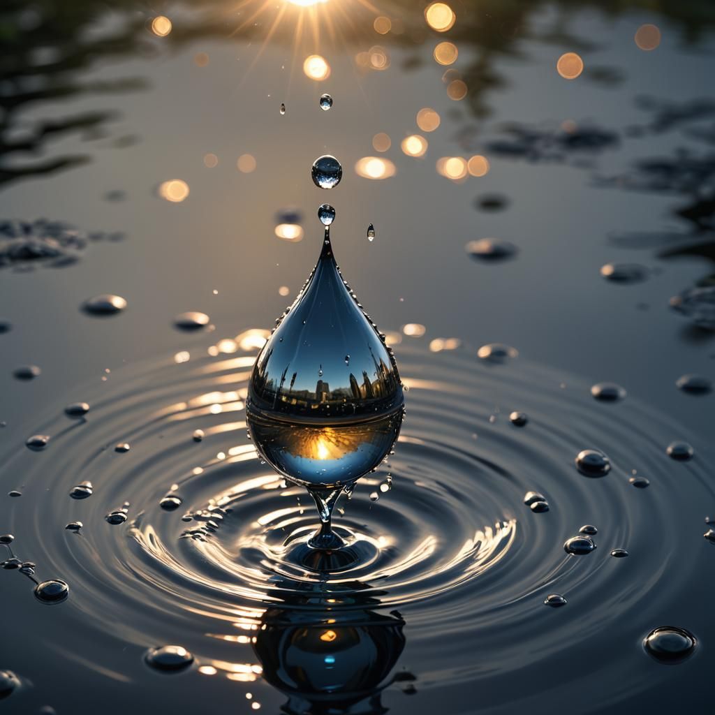 Dazzling Water Drop Fantasy Concept Art