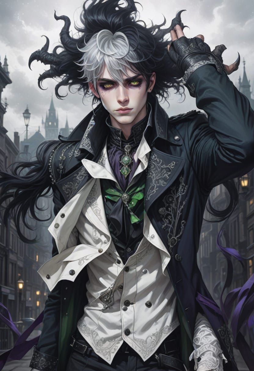 Elegant Emo Gentleman in Victorian Splendor