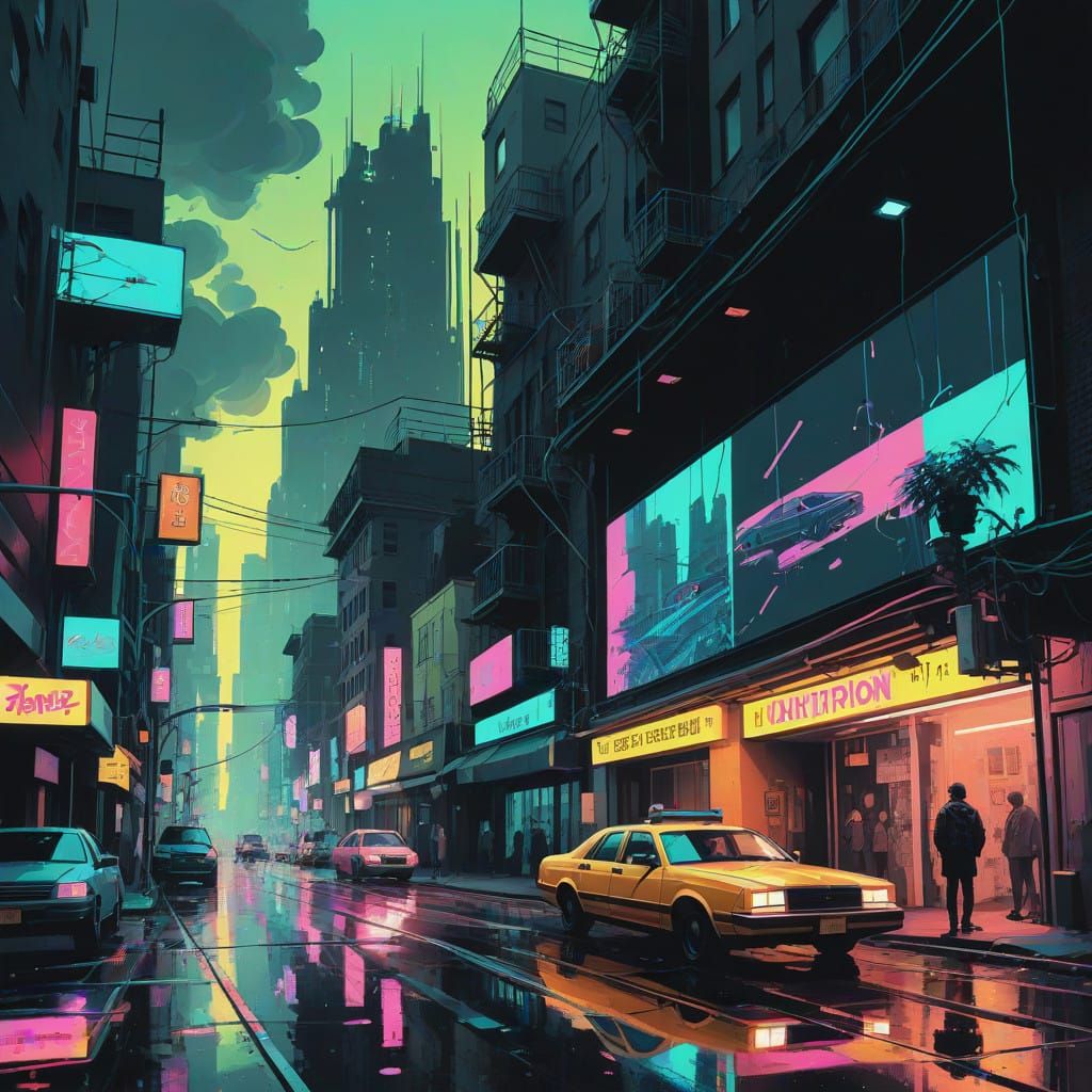 Surreal Futuristic Cityscapes in Neon Pastel Hues