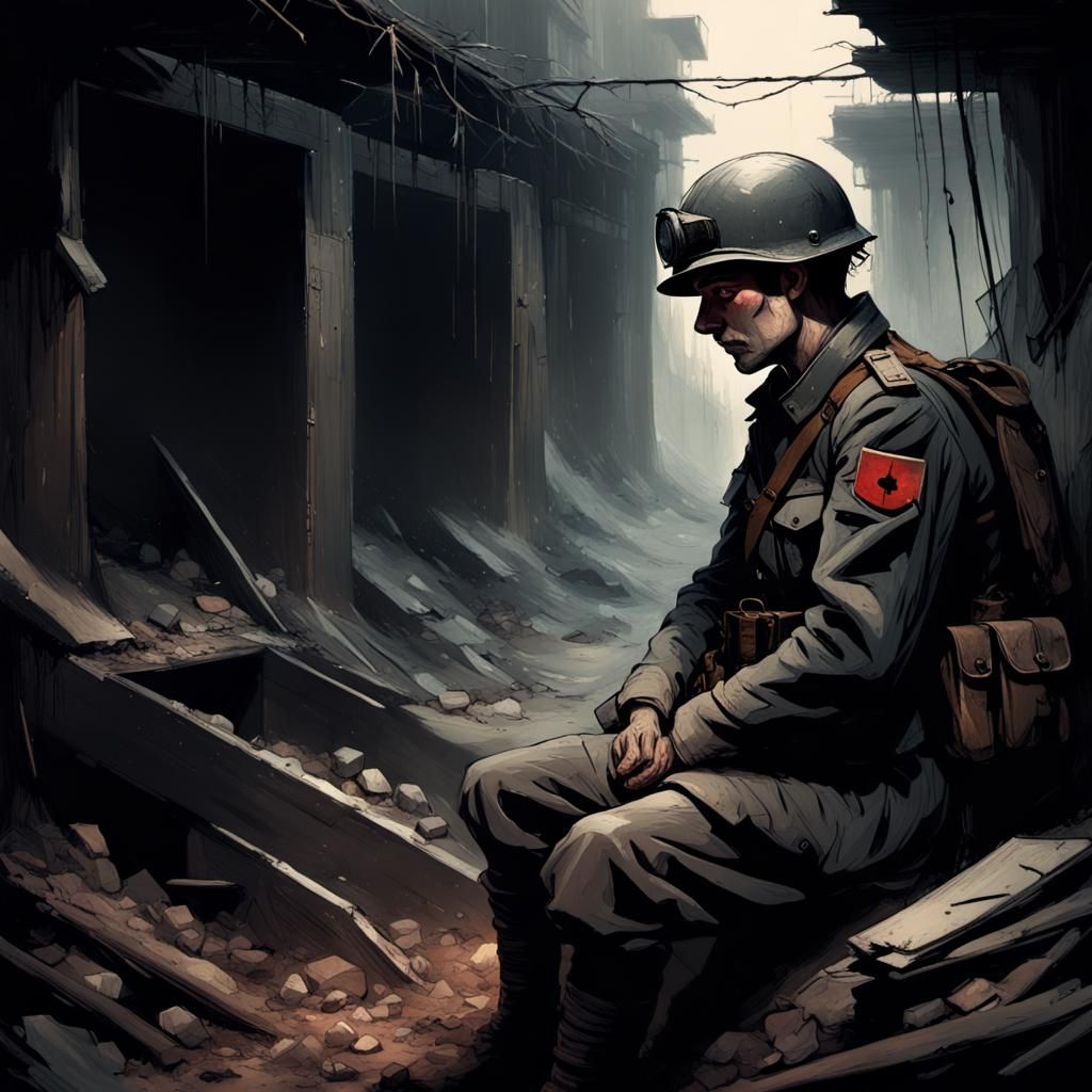 WWI Soldier's Trauma: A Cyberpunk Noir Nightmare