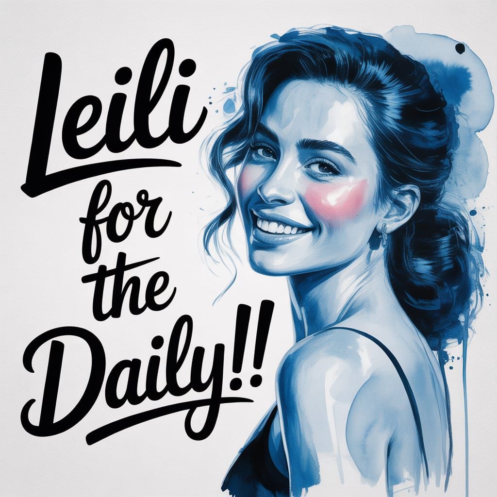 Beautiful Woman with Blue Coloring and Typography