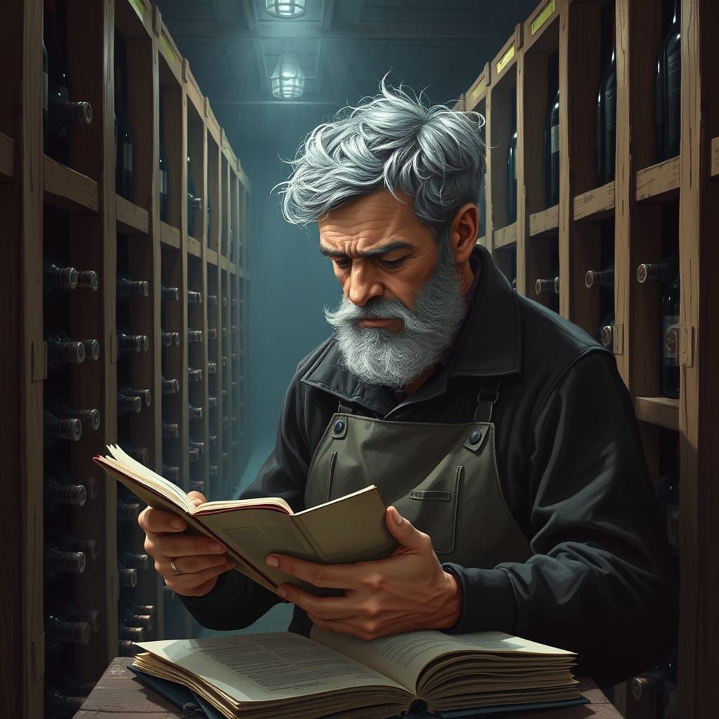 A Grizzled Winemaker Stands Alone in His Dusty Cellar