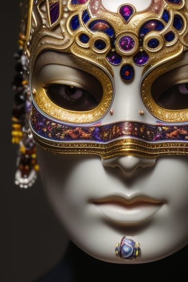 Qinghua Porcelain Butterflies in Cyberpunk Style