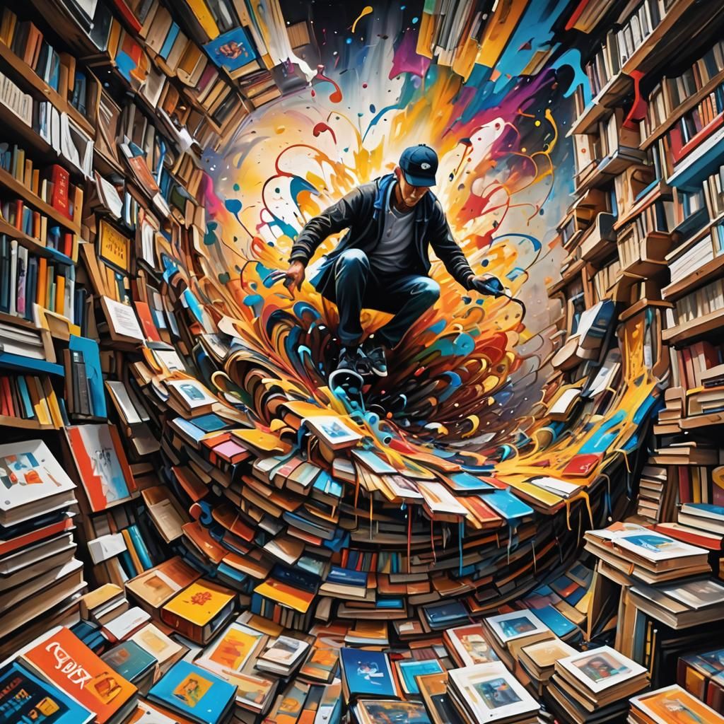 Swirling Vortex Mindscape in Graffiti Art Style