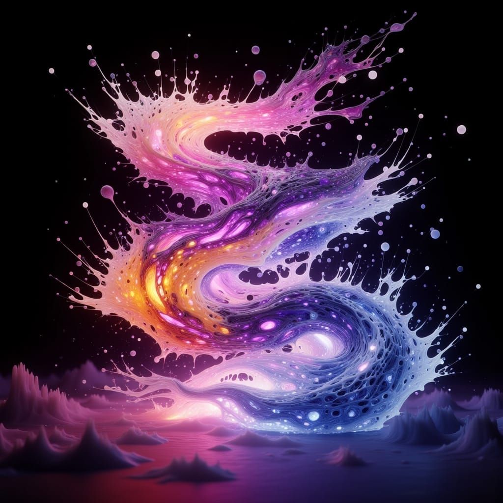 Luminous Rainbow Energy Volutes in Abstract Digital Art