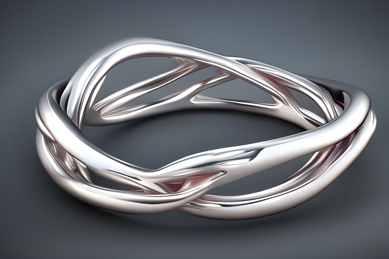 Detailed 3D Render of Organic Silver Ring
