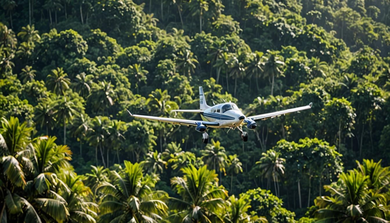 Tropical Forest: Airplane in Flight Photography