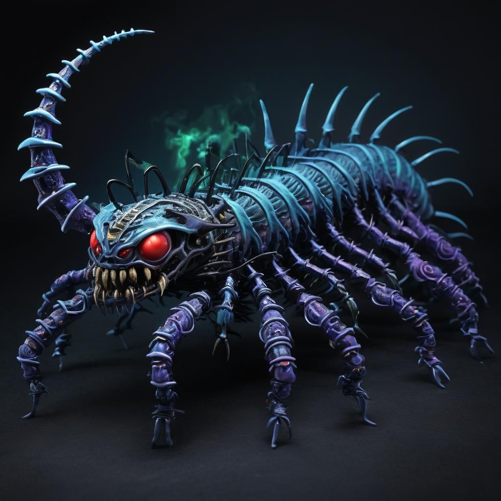 Skull Centipede Haunter: AI Generated Concept