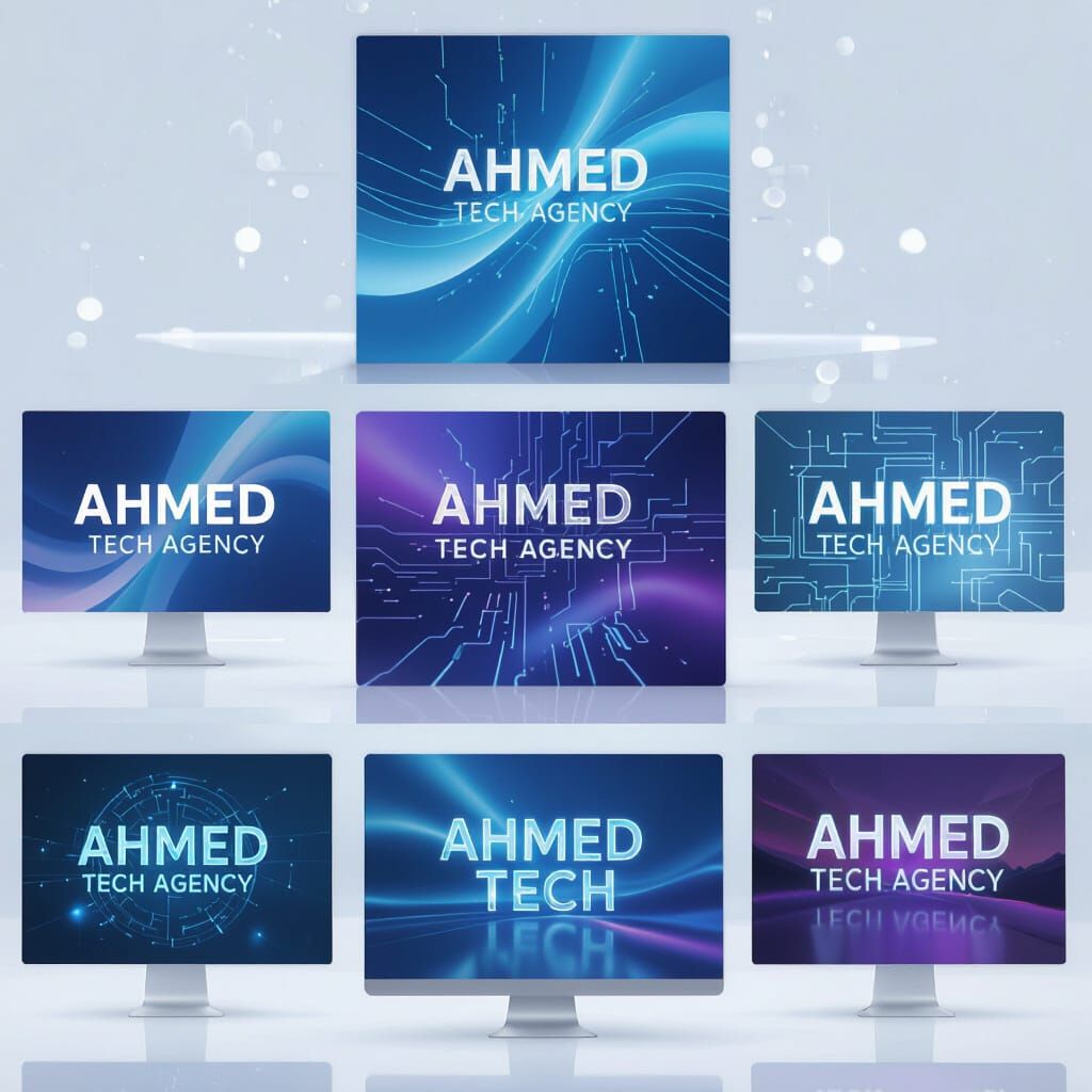 Futuristic Tech Backgrounds for AHMED TECH AGENCY