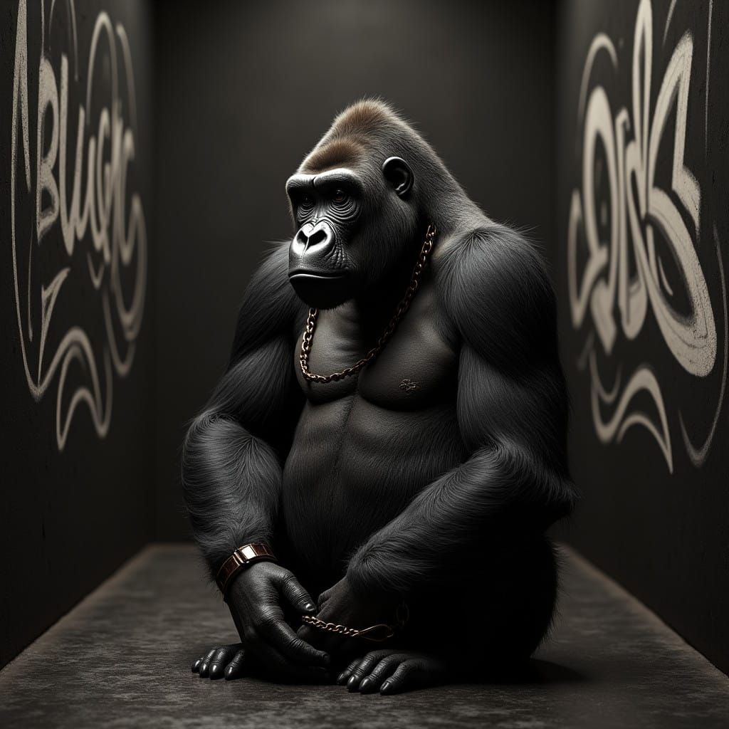 A Dignified Gorilla in Victorian Opulence