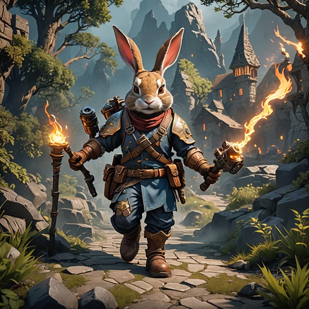 Fantasy Video Game Rabbit Character Concept Art