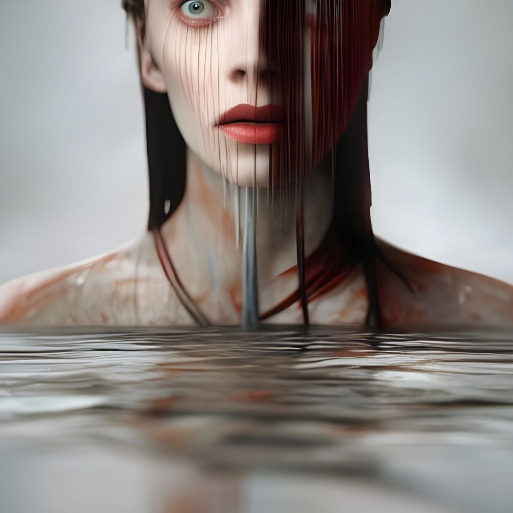 Ethereal Woman in Water: Surreal Digital Art