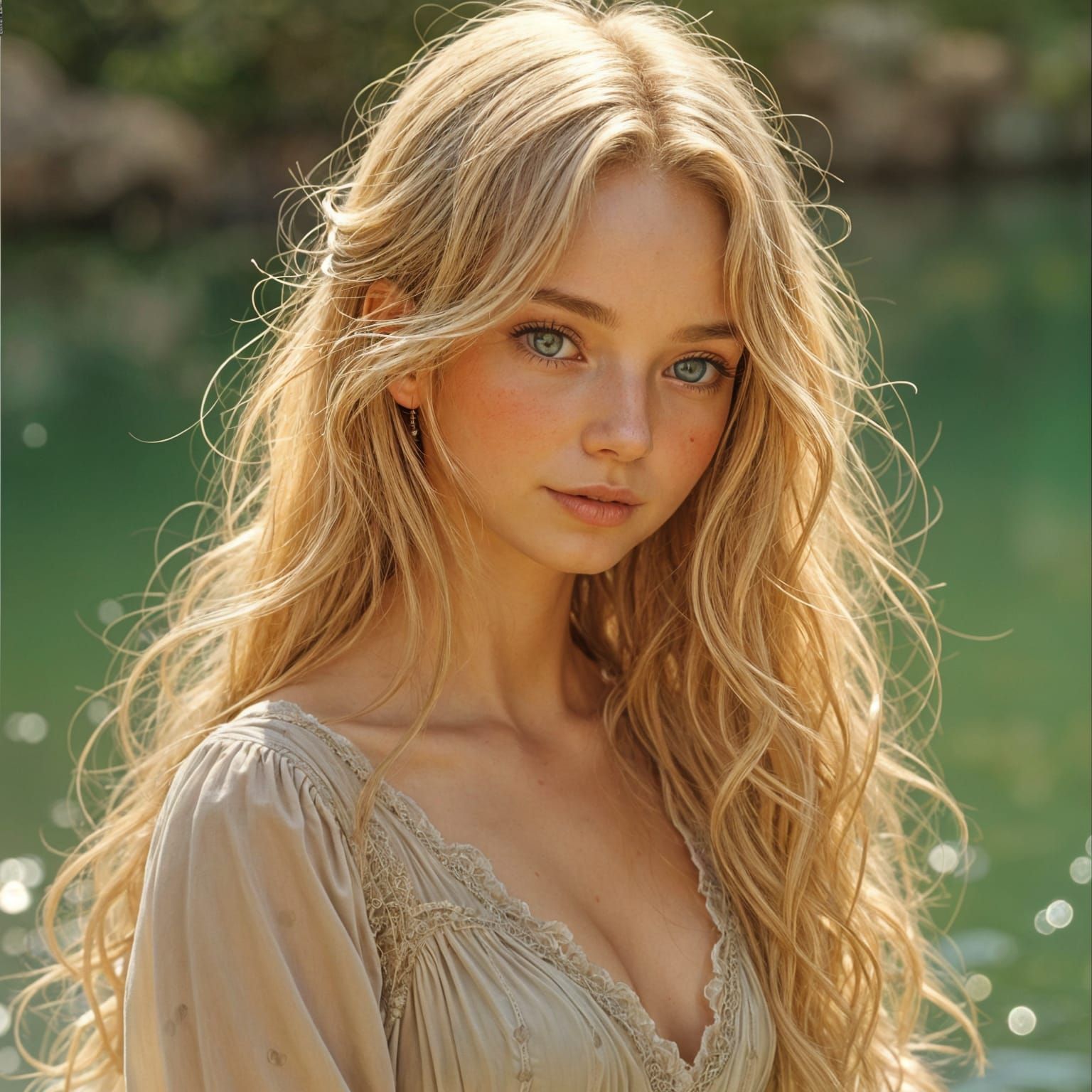 Realistic Portrait of a Young Woman in Elegant and Active Se...