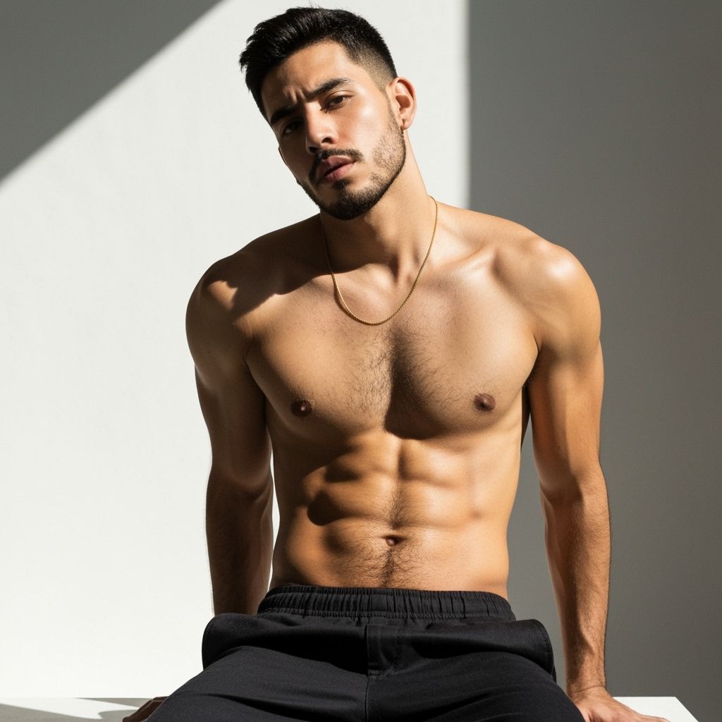 Latino Man Posed in Modern Studio Portrait