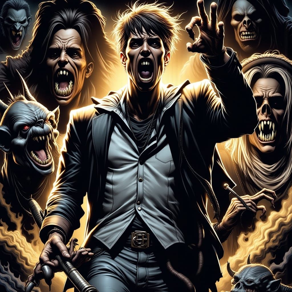 Comic Style Alley Monster in Victorian Setting