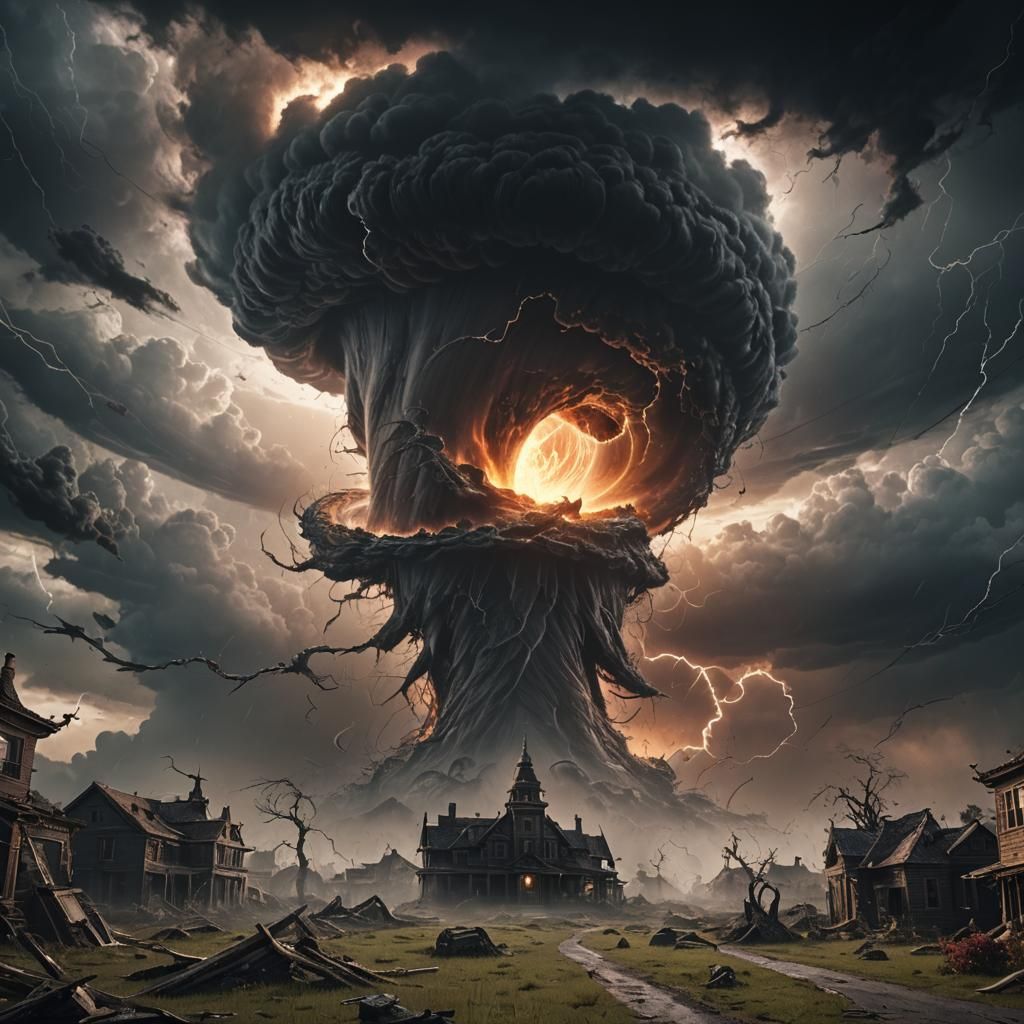 Tornado in Parallel Universe Under Black Sun