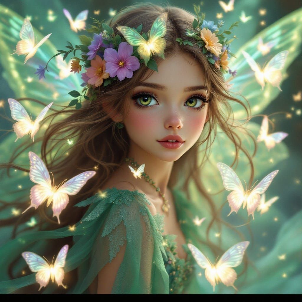 Enchanting Fairy Girl in a Magical Scene