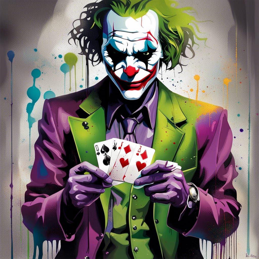 Joker Graffiti Art with Playing Card