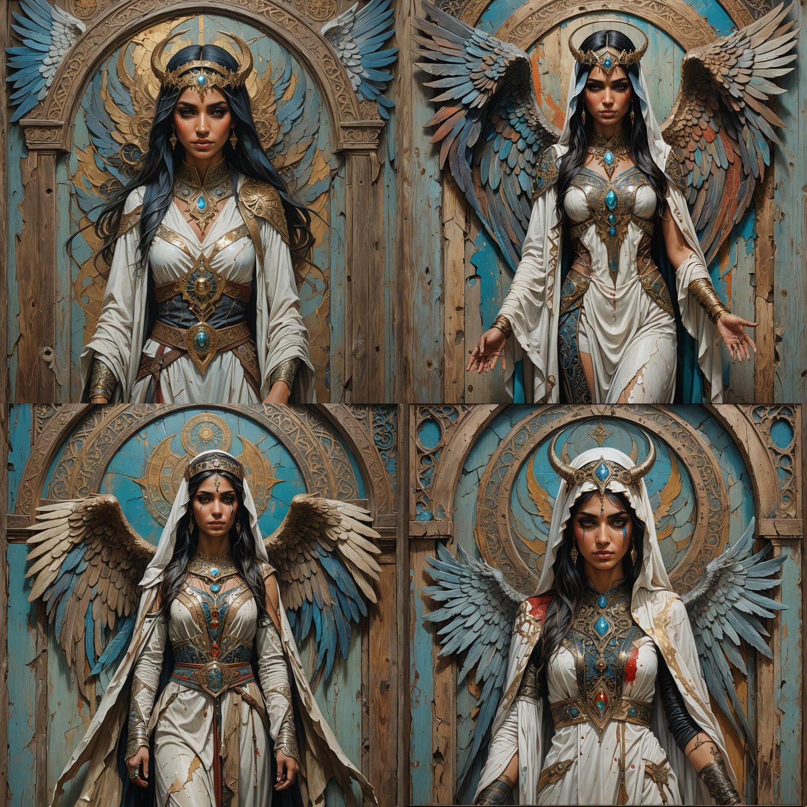 Arab Woman Between Angel and Demon, Digital Art