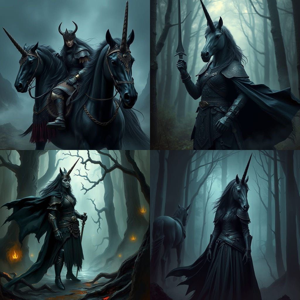 Dark Unicorn Viking Princess in Sinister Style