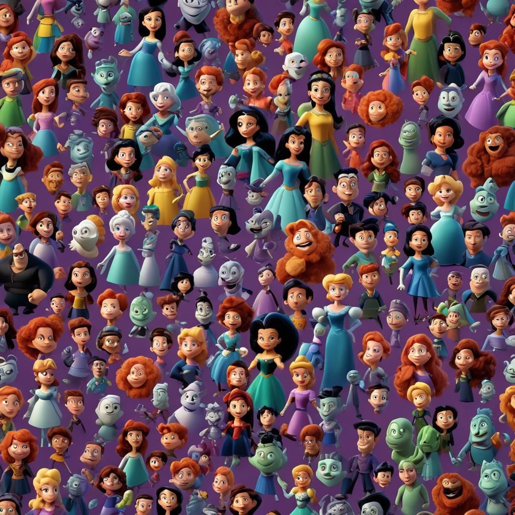 Disney Princesses Meet Pixar Villains: 3D Digital Art