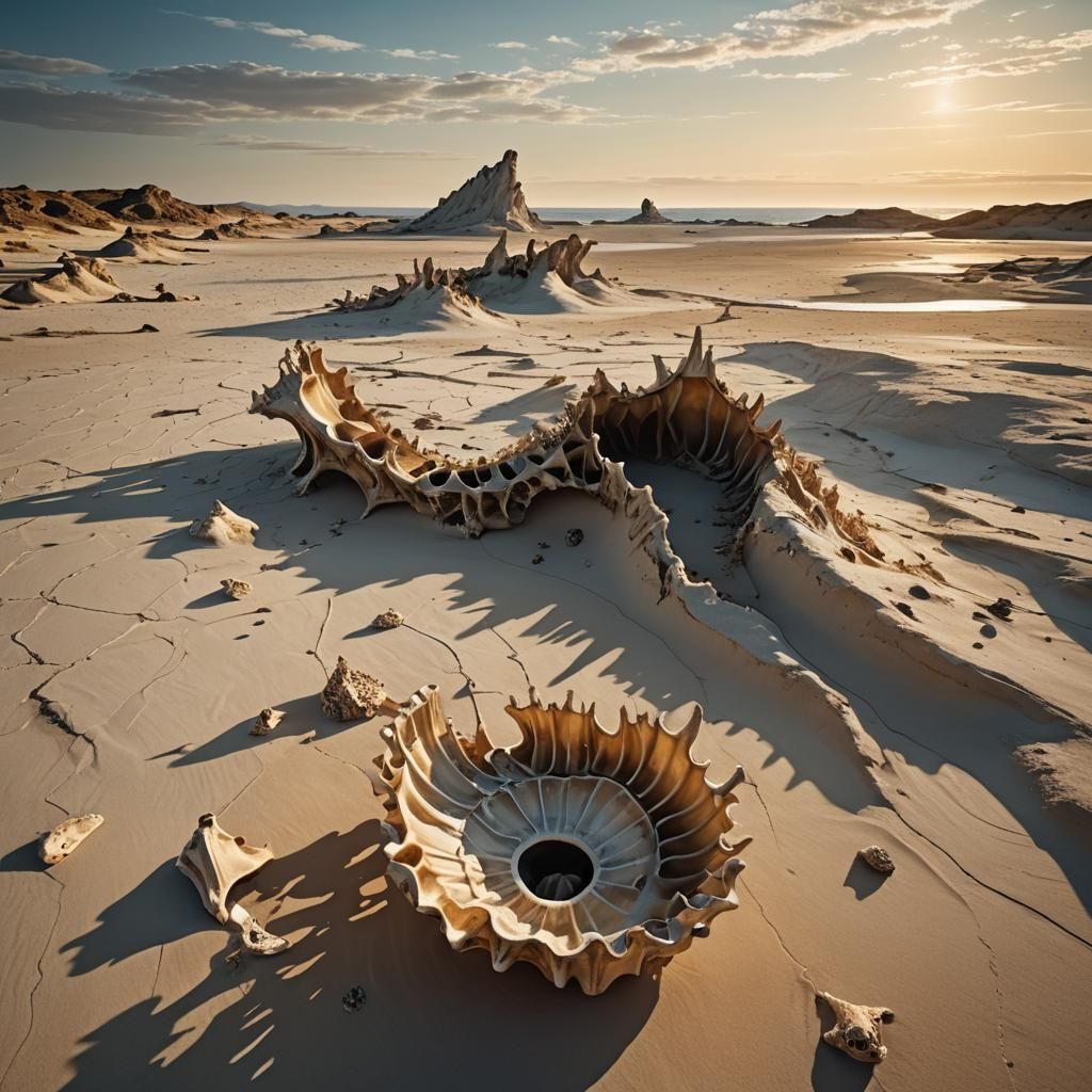 Surrealist Empty Ocean Landscape Inspired by Dali